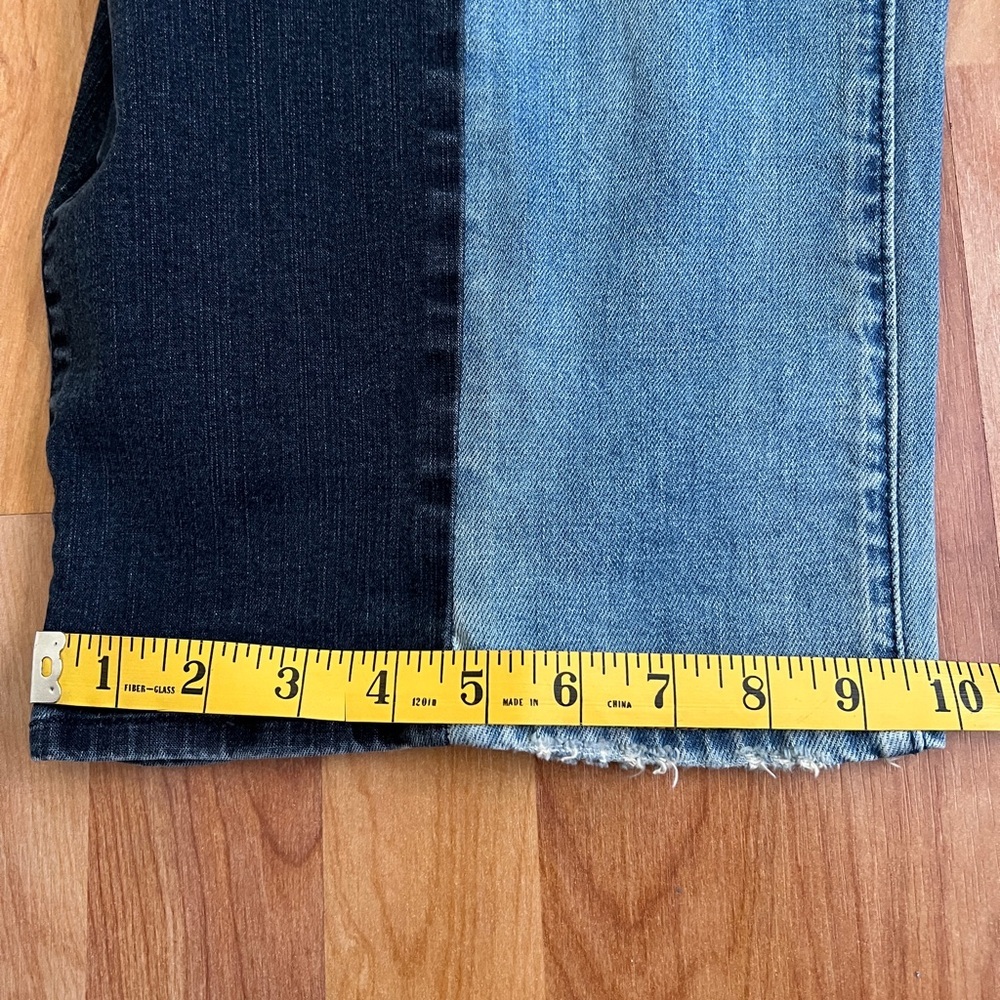 Upcycled Reworked Blank NYC Two-Tone Relaxed Barrel Jeans Stretch Denim sz 28 - Picture 9 of 10